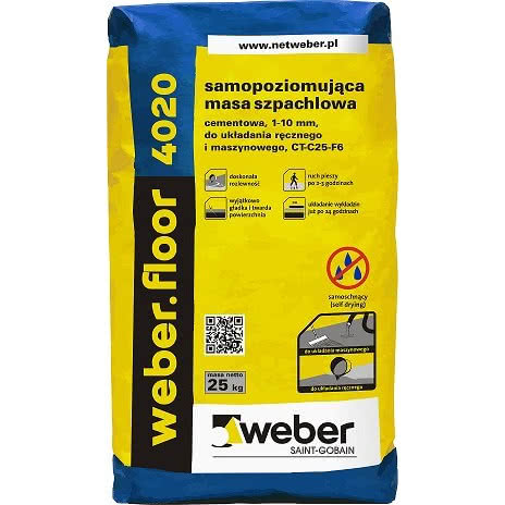 Samopoziomująca cementowa masa szpachlowa weber.floor 4020